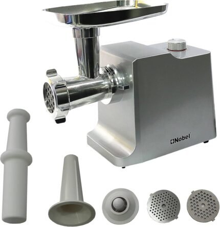 Nobel Meat Grinder Silver Full Metal Gear 2 Speed + Reverse Function Full Copper Motor With Accesories NMG3000